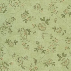 Mrs. March's Basics - Small Floral on Light Green - Lecien