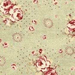 Durham Quilt Collection Anew Fat Quarter - Floral Bouquets on Green - by Brenda Riddle for Lecien