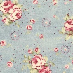 Durham Quilt Collection Anew Fat Quarter - Floral Bouquets on Blue - by Brenda Riddle for Lecien