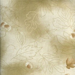 Lecien - Mrs. March Fabric Tan/Green - Acorns