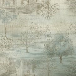 Lecien Fat Quarter - Mrs. March Fabric Lt. Gray-Sage - Village Scene