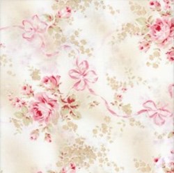 Lecien - Durham Quilt Cream - Rose Floral with Bows and Ribbons