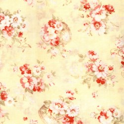 Lecien - Durham Quilt  - Fat Quarter - Flower Baskets on Yellow