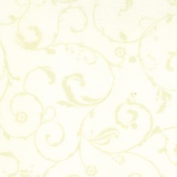 Lily & Will Quilting Fabric - Ivory with Green Swirls