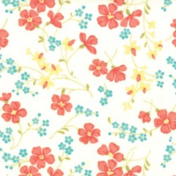 Fat Quarter - Lovely - Small Flowers on White - by Sandy Gervais for MODA