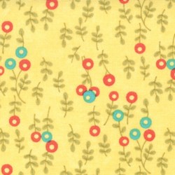 Lovely - Small Floral Toss on Yellow - by Sandy Gervais for MODA