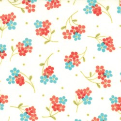 Lovely - Mini Floral Bouquet on White - by Sandy Gervais for MODA