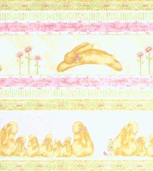 Nana's Garden Rabbits Larger Border Stripe