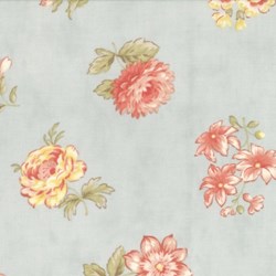 Oasis - Tossed Flowers on Blue - by 3 Sisters for MODA