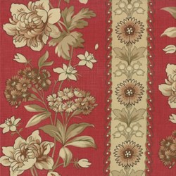 Pom Pom de Paris - Floral Stripe in Rouge - by French General for MODA