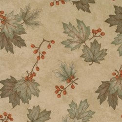 A Simpler Time - Flannel - Tan Holly Leaves