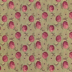 Stone Cottage Romantic Quilting Fabric Mini Flowers on Green