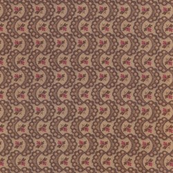 Stone Cottage Romantic Quilting Fabric Brown Wavy Lace