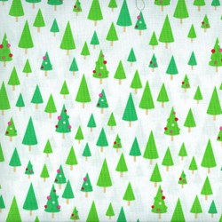 Christmas Candy - Fat Quarter - Trees on White - by Doodlebug Designs for Riley Blake Designs