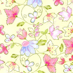 Dream A Little Dream - Floral on Yellow - by Keri Beyer for In The Beginning Fabrics