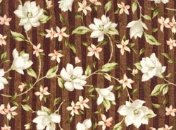 Joanna's Collection - White Flowers and Vines on Brown