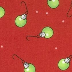 Happy Howlidays Red with Green Ornaments