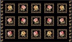 Rose Corsage Black - 24" Panel by Lakehouse Dry Goods