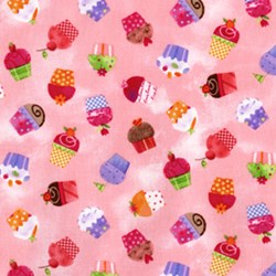 Little Cupcakes on Pink by Lakehouse Dry Goods