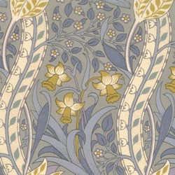A Morris Tapestry - Fancy Daffodills on Olive
