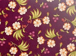 Olivia Quilting Fabric - Cream Flowers on Plum
