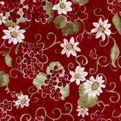 Fat Quarter - Petal Pushers - Medium Floral on Cherry