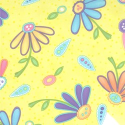 Spring Fever - Yellow with Multi Colored Daisies