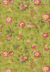 Sweet Romance Green with Pink & Yellow Flowers