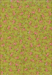 Sweet Romance Green with Pink Mini Flowers