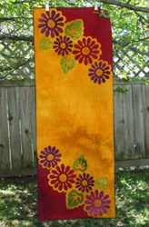 Pop Art Posies Wool Applique Table Runner