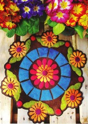 Fresh Flowers Candle Mat Wool Applique Kit