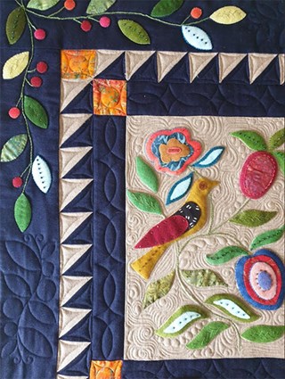 My Enchanted Garden Silk Matka and Wool Applique BOM or All at Once