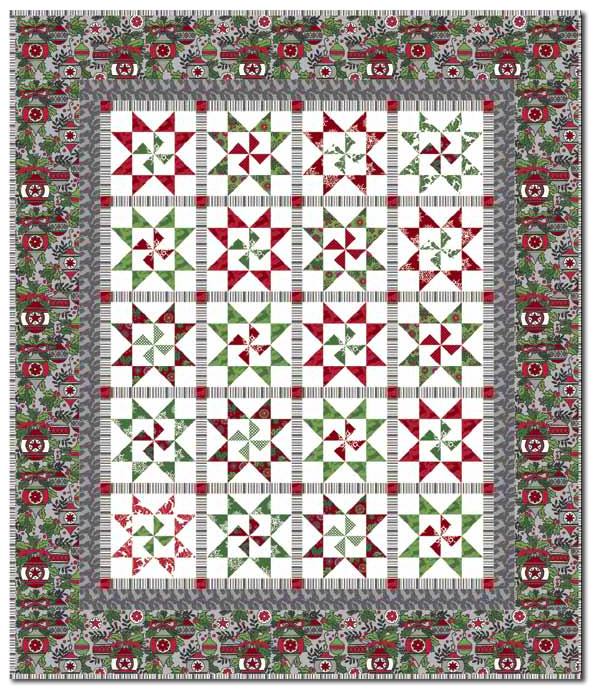 Holly Jolly Christmas Stars Quilt Kit