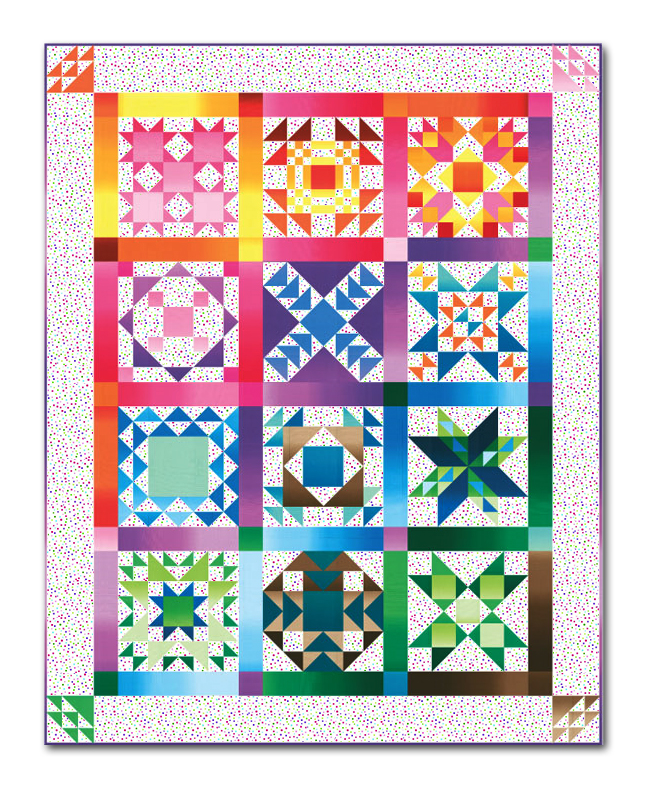 White Hot Flashes Sampler Block of the Month Quilt (or All at Once!)
