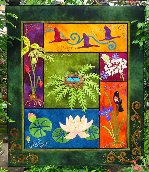 Look What I Found! - The Nature of Things - Wool Applique Quilt
