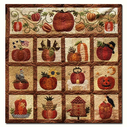 The Great Pumpkin Quilt KitWOOL APPLIQUE ON SILK MATKA - Starts July by  Briar Rose Designs