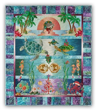 Back in Stock!  Tropical Noel Quilt Kit - Pre-fused & Laser Cut!  By McKenna Ryan.  Free US Shipping