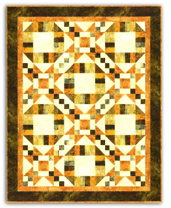 Williamstown Stroll Quilt Kit - Earthtone Golds & Browns