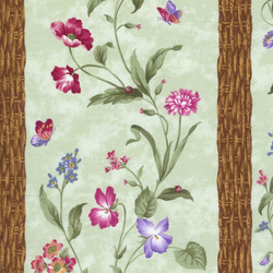 Wildflower Rhapsody - Sage Floral Stripe Fat Quarter by Wing and a Prayer