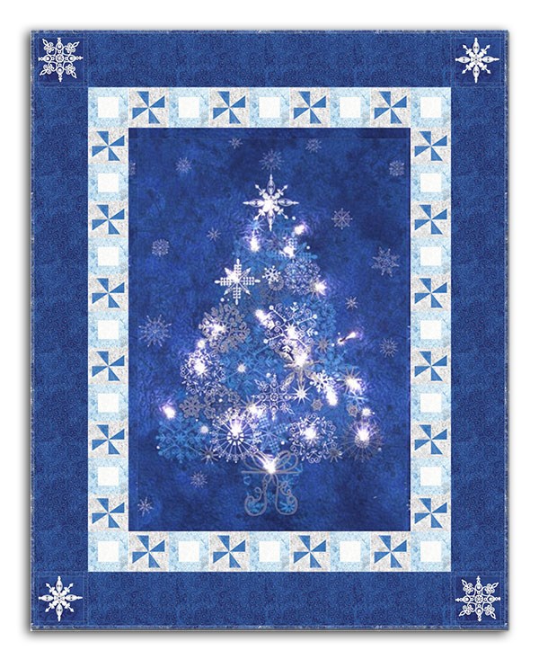 Midnight & Bright Lights Starlight Christmas Wallhanging Quilt Kit