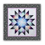 Romance Prismatic Star Bright  Batik Paper Pieced Quilt Kit - by Judy Niemeyer Designs - Exclusive Homespun Hearth Colorway