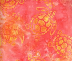 Sea Turtles - Orange - Batiks  by Michael Miller Fabrics