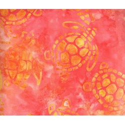 Sea Turtles - Orange - Batiks  by Michael Miller Fabrics