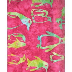 Emperor Penguins - Rain Pink  - Batiks  by Michael Miller Fabrics