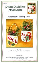 Punchneedle Holiday Sacks Pattern - Plum Pudding Needleart