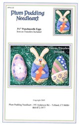 Punchneedle Eggs Pattern - Plum Pudding Needleart