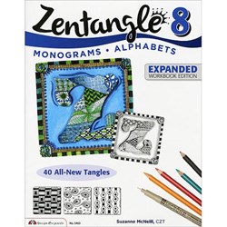 Zentangle 8 - Monograms & Alphabets - Expanded Workbook Edition, by Suzanne McNeill, CZT