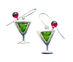 Sterling Silver With Green Cubic Zirconia Appletini