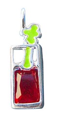 Sterling Silver & Red Cubic Zirconia Bloody Mary Drink