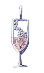 Sterling Silver Bubbly Champagne with Cubic Zirconia